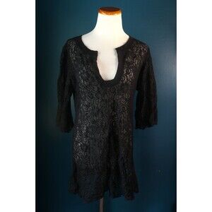 Vintage 90s Y2K Jordan Taylor Beachwear Sheer Lace Whimsigoth Grunge Witchy L